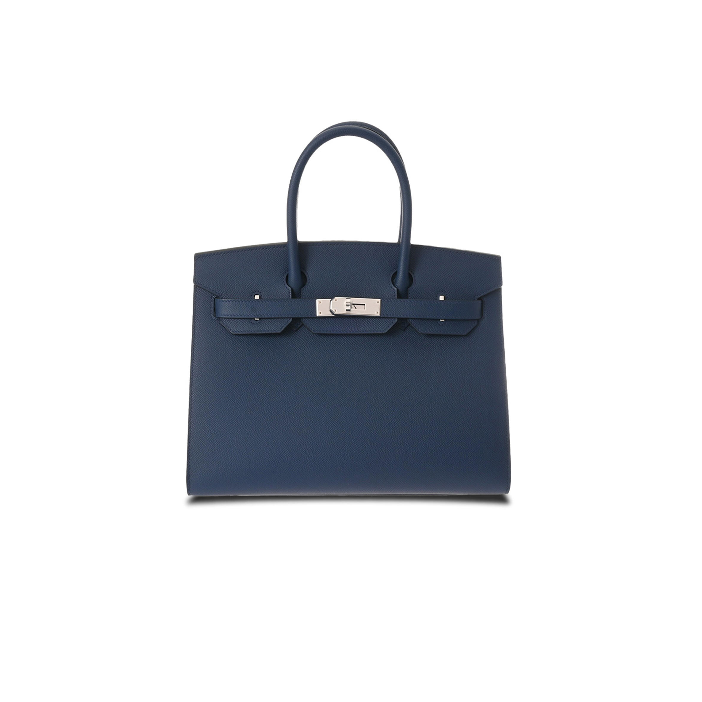 H**me5 BIRKIN 25 EPSOM LEATHER DARK BLUE SILVER BUCKLE BAG H028369CKS4 (25*20*13cm) Master Quality